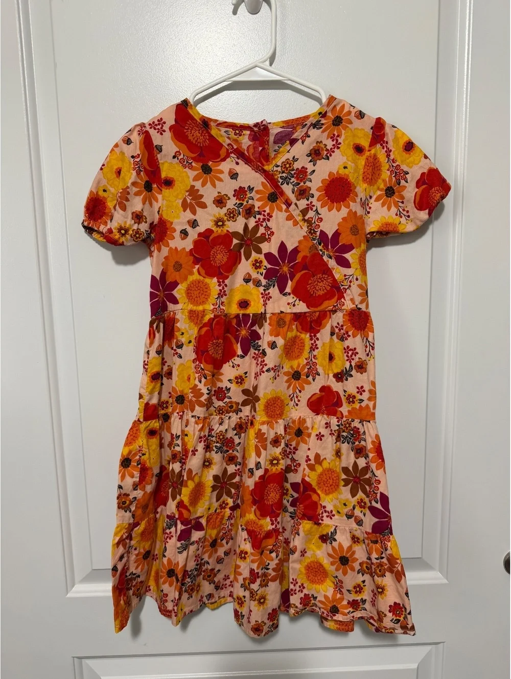 Gymboree Girls Fall Floral Short Sleeve Dress Size 10